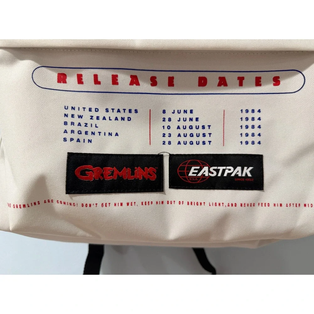 Eastpak x Gremlins Day Pak'r Backpack White Gizmo Poster EK0A5BG4 24L NWT
